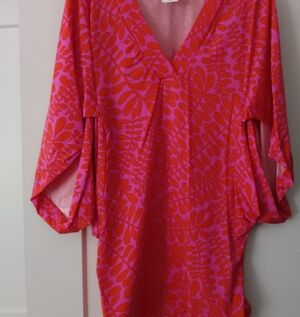 Trina Turk Orange and Pink Swim Coverup